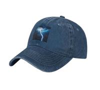 WHJSSF Gorra de béisbol negra con patrón de rayo, ajustable, de algodón, para hombres y mujeres, deportes, actividades al aire libre, viajes, azul marino, Talla única