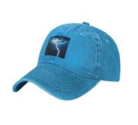 WHJSSF Gorra de béisbol negra con patrón de rayo, ajustable, de algodón, para hombres y mujeres, deportes, actividades al aire libre, viajes, azul, Talla única