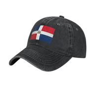WHJSSF Gorra de béisbol negra con patrón de República Dominicana, gorra de algodón ajustable para hombres y mujeres, deportes, actividades al aire libre, viajes, Negro, Talla única