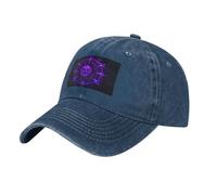 WHJSSF Gorra de béisbol negra de vaquero con cara de fantasma en patrón de telaraña, sombrero de algodón ajustable para hombres y mujeres, transpirable y elegante, azul marino, Talla única