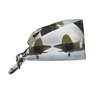 WHJSSF Gorra de trabajo de limpieza de aviones de la Segunda Guerra Mundial para mujeres y hombres, ajustable, absorbe el sudor, transpirable, color negro