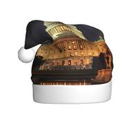 WHJSSF Gorro de Navidad con estampado de The United States Capitol at Night para adultos, suave, ligero, para fiestas de vacaciones