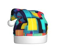 WHJSSF Gorro de Navidad con imagen de diagrama geométrico cuadrado para adultos, por lo que es un regalo divertido y duradero para hombres y mujeres