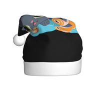 WHJSSF Gorro de Navidad con imagen de gatito que ama los peces para adultos, por lo que es un regalo divertido y duradero para hombres y mujeres