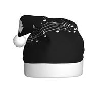 WHJSSF Gorro de Navidad con patrón de gaviota en las notas musicales para adultos, accesorio de calidad suave, ligero y esponjoso