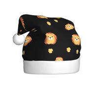 WHJSSF Gorro de Navidad con patrón de león pequeño de dibujos animados, duradero para adultos, para Halloween, Navidad, Año Nuevo