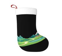 WHJSSF Green Land Under The Blue Sky Picture - Calcetines decorativos de Navidad para decoración durante Halloween, Navidad y Año Nuevo