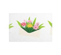 WHJSSF Happy in the Envelope - Manteles individuales estampados para mesa de comedor, juego de 6 para hoteles, hogares y banquetes, como decoración de mesa decorativa, hermosos y duraderos