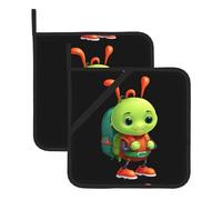 WHJSSF Happy little ant Prints - Alfombrilla de aislamiento cuadrada de 2 piezas gruesa y duradera con cordón para hornos microondas, hornos, parrilla al aire libre