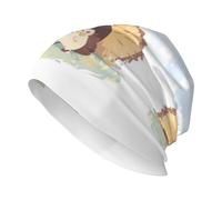 WHJSSF Hedgehog Eating Delicious Food Pattern - Gorro de punto para adultos, suave, cómodo, elástico, para hombres y mujeres, color negro