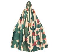 WHJSSF Hermosa capa con capucha de Halloween con imagen de cactus para adultos es una capa súper grande, cómoda y duradera