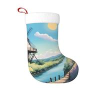 WHJSSF Hermosos calcetines decorativos de Navidad con imagen de puente para decorar durante Halloween, Navidad y Año Nuevo