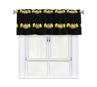 WHJSSF He'ta in the Flower Tray Prints cortina con barra corta, 137 x 45,7 cm para la mayoría de barras de cortina estándar o decorativas, para cocinas, baños, lavanderías