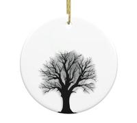 WHJSSF Horrible Tree Shadows in The Moonlight - Decoración circular de cerámica para decoración de interiores, regalo de 2.9 pulgadas