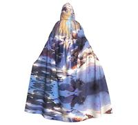 WHJSSF Icefall in Winter - Capa con capucha para adultos, con estampado de Halloween, con pajarita, sin cremallera