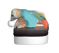 WHJSSF Jarrón y gatito delante de la ventana, sombrero de Navidad para adultos, por lo que es un regalo divertido y duradero para hombres y mujeres