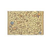 WHJSSF Juego de 6 manteles individuales con diseño de laberinto del tesoro para mesa de comedor, para hogares y banquetes, fáciles de limpiar a temperatura ambiente para un uso duradero