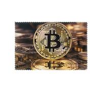 WHJSSF Juego de 6 manteles individuales con patrón de Bitcoin para mesa de comedor para hogares y banquetes, fáciles de limpiar a temperatura ambiente para un uso duradero