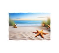 Whjssf Juego de 6 manteles individuales para mesa de comedor con estampado de estrellas de mar de playa, 12 x 18 pulgadas, para Navidad, Halloween y uso diario