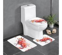 WHJSSF Juego de alfombras de baño de 3 piezas de 24 x 16 pulgadas, diseño de zorro colorido que desaparece, tapetes antideslizantes con contorno, formas ovaladas y rectangulares para el hogar, la