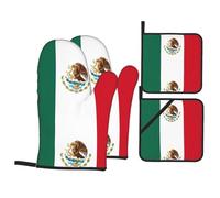 WHJSSF Juego de manoplas y soportes para ollas, poliéster impermeable, resistente al calor, 4 piezas