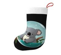 Whjssf Koala in The Bubble - Calcetines de Navidad impresos de doble cara para decoración de interiores y fiestas de gran capacidad