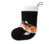 Whjssf Koi in Ink and Wash Picture - Calcetines de Navidad impresos de doble cara para decoración de interiores y fiestas de gran capacidad