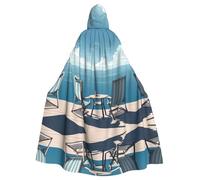 WHJSSF La capa con capucha Chair By The Sea Picture Halloween para adultos es una capa súper grande, cómoda y duradera