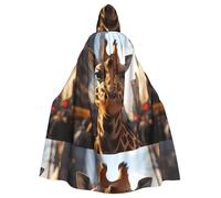 WHJSSF La capa con capucha City Giraffe Street Prints Halloween para adultos es una capa súper grande, cómoda y duradera