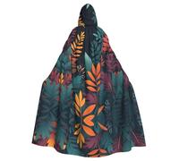 WHJSSF La capa con capucha de Halloween con diseño de líneas de follaje de colores para adultos es una capa súper grande, cómoda y duradera