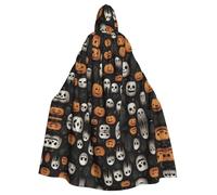 WHJSSF La capa con capucha gótica Happy Halloween Prints Halloween para adultos es una capa súper grande, cómoda y duradera