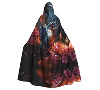 WHJSSF La capa con capucha para adultos con estampado de colibrí es una capa súper grande, cómoda y duradera
