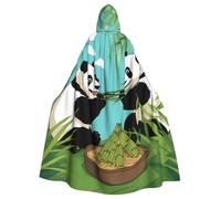 WHJSSF La capa con capucha para adultos con estampado de dos bonitos pandas grandes es una capa súper grande, cómoda y duradera