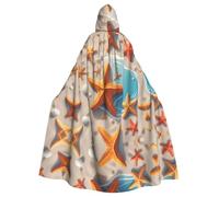 WHJSSF La capa con capucha para adultos con imagen de estrella de mar de playa es una capa súper grande, cómoda y duradera