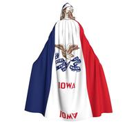 WHJSSF La capa con capucha para adultos con imagen de la bandera del estado de Iowa es una capa súper grande, cómoda y duradera