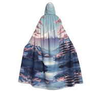 WHJSSF La capa con capucha para adultos con imagen de paisaje de Fuji de Japón es una capa súper grande, cómoda y duradera