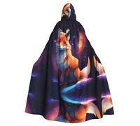 WHJSSF La capa con capucha para adultos de Fox On The Galaxy Picture Halloween es una capa súper grande, cómoda y duradera