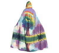 WHJSSF La capa con capucha Rainbow Under The Tree Picture Halloween para adultos es una capa súper grande, cómoda y duradera
