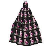 WHJSSF Leopard Cub is collecting pink mushrooms Printing Halloween Adult Hooded Layer for various party and carnival settings