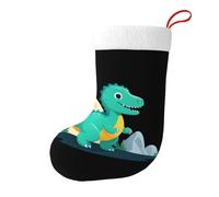 Whjssf Little Dinosaur Next to The Moon - Calcetines de Navidad impresos de doble cara para decoración de interiores y fiestas de gran capacidad