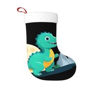 WHJSSF Little Dinosaur Next to The Moon - Calcetines decorativos de Navidad para decorar durante Halloween, Navidad y Año Nuevo