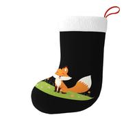 Whjssf Little Fox in The Field - Calcetines de Navidad impresos de doble cara para decoración de interiores y fiestas de gran capacidad