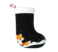 WHJSSF Little Fox Under The Snow - Calcetines decorativos de Navidad para decorar durante Halloween, Navidad y Año Nuevo