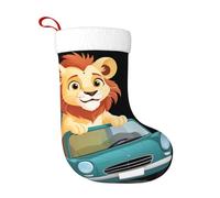 WHJSSF Little Lion in The Car Picture - Calcetines decorativos de Navidad para decorar durante Halloween, Navidad y Año Nuevo