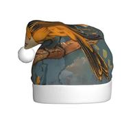 WHJSSF Little oriole under the moonlight Printed Christmas Hat for Adult for men and women clothing Headband for festive occasions