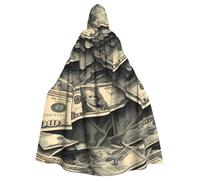 WHJSSF lots of dollars - Capa con capucha para adultos con estampado de Halloween y pajarita para fiestas de disfraces, cosplay