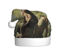 WHJSSF Monkey sitting on a tree Printing - Sombreros de Navidad de felpa para hombres y mujeres, gorras de fiesta de Año Nuevo para adultos