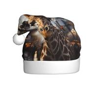 WHJSSF New York Giraffe Street Printing - Sombreros de Navidad de felpa para hombres y mujeres, gorras de fiesta de Año Nuevo para adultos