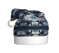 WHJSSF Orca Killer Whale Picture - Gorro de Navidad para adultos, suave, ligero, para fiestas