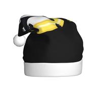WHJSSF Panda on a banana Printing - Sombreros de Navidad de felpa para hombres y mujeres, gorras de fiesta de Año Nuevo para adultos
